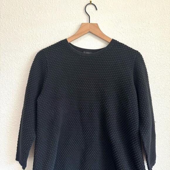 Cos Women's Large Pullover Sweater Textured Black Casual Cotton Comfy Minimal - Picture 2 of 9